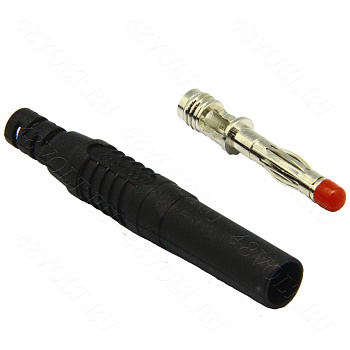 Разъем банан под крокодил 32А черный\AMASS